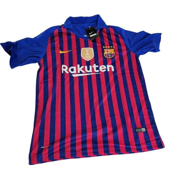 NWT Boys L Nike Authentic Dri Fit FC Barcelona FIFA World Cup Jersey & Shorts - Picture 2 of 12